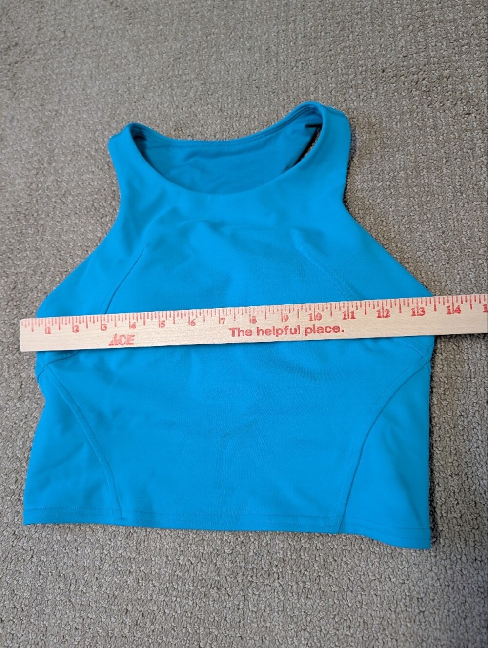 Lululemon Wunder Train Tank Blue Women's Sz 4 Gym Workout Stretch Built In Bra - Picture 5 of 6